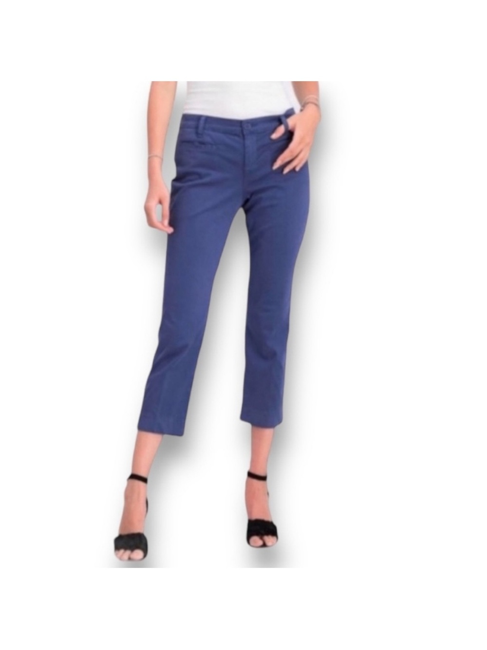 LILA RYAN The Jase Cropped Straight-Leg Pants in Blue